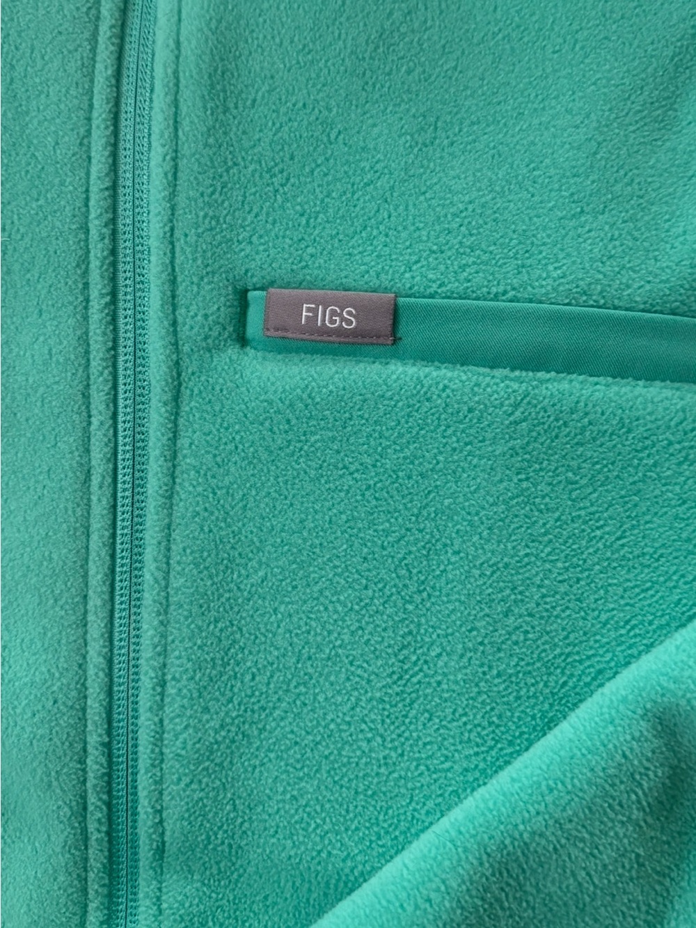 FIGS On-Shift Fleece Jacket Turquoise/Aqua Size XS - Picture 6 of 12